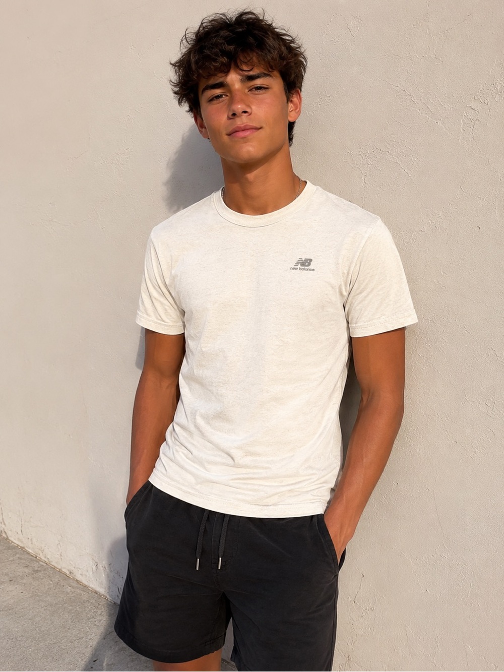 New Balance White Athletic Performance Tee Size Small